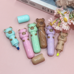 Nouveau design créatif, stylo fluorescent en forme d'animal (chat, ours, lapin), faible MOQ 100 ensembles, surligneurs pour enfants et étudiants, stylo cadeau - Product Image 2