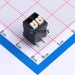 JL212V-SMT-35002BP1 Spring Terminal Block SMD,P=3.5mm Connector ( Construction: 1x2P )( Pitch: 3.5mm )( Color: Black ) - Product Image 1