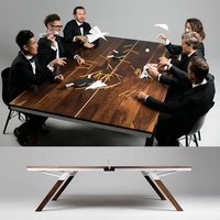 Table de ping-pong et de salle à manger pliable 2 en 1 en bois, table de sport moderne multifonctionnelle pour villa de luxe