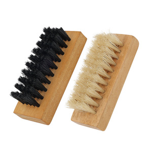 Wooden <b>Shoe</b> Brush With Pig Bristles Solid Wood Handle For Cleaning Leather And Athletic <b>Shoes</b> Mini <b>Soft</b> Bristle Design - Product Image 2