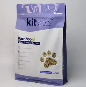 Innovative Umweltfreundliche Biologisch Abbaubare Staubfreie Bambus-Katzenstreu Verbesserte Geruchskontrolle Spülbar Schnell Klumpend Hochwirksam - Product Image 1