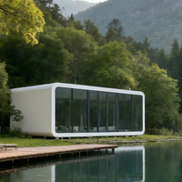 Petite villa préfabriquée en verre à installation rapide et portable pour le glamping, la chambre d'hôtes, l'Airbnb avec salle de bain