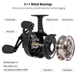 OEM 60 gulungan pancing, Aksesoris untuk memancing gulungan umpan es berputar Aluminium musim dingin 3 + 1BB <span class=keywords><strong>3.2</strong></span>:1 - Product Image 3