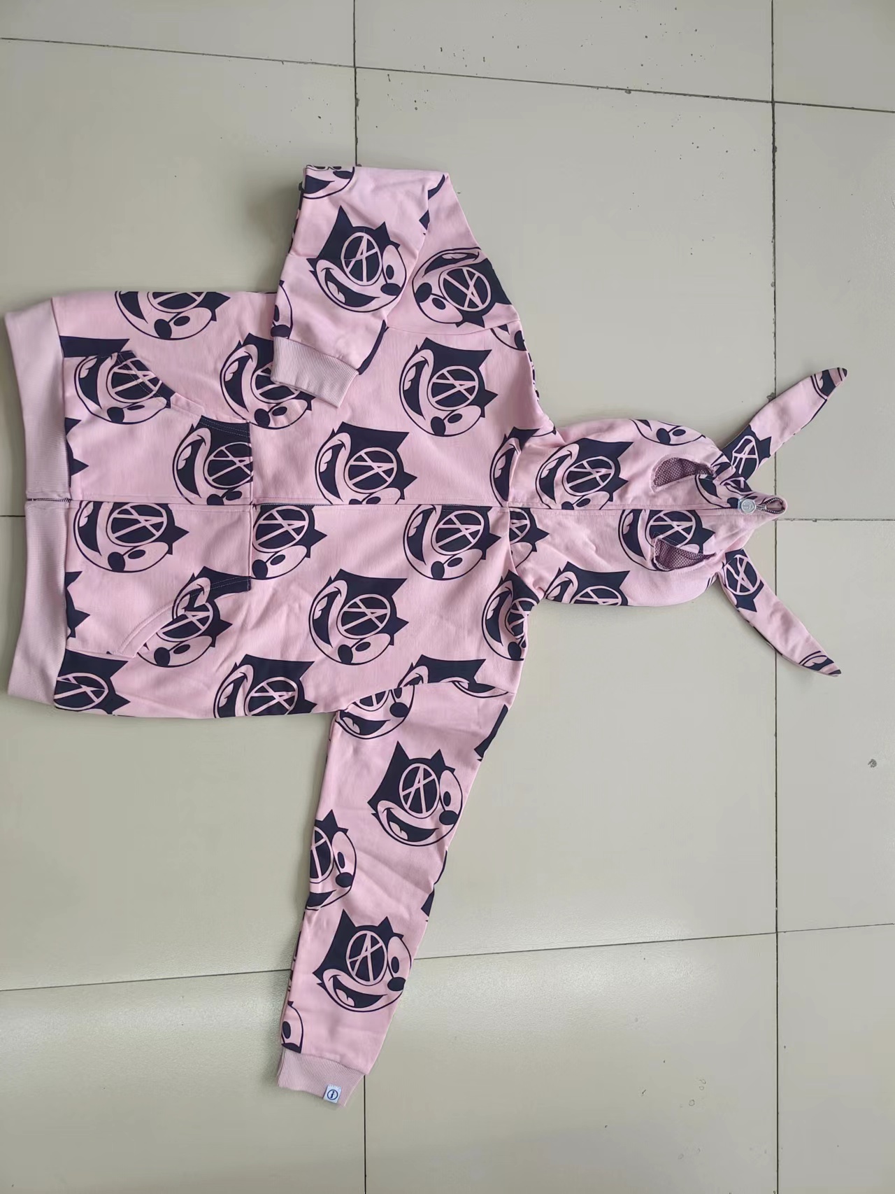 Pink full face zip hoodie