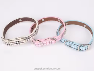 Collares de cuero para mascotas de diseñador escocés de alta calidad, collares de perro personalizados para perros cachorros - Product Image 2