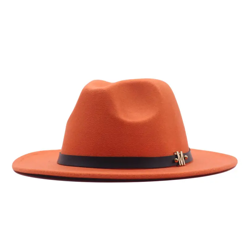 M Gürtel Zubehör Filzhut mehrfarbige einfarbige Fedora Kappen Unisex Zylinder