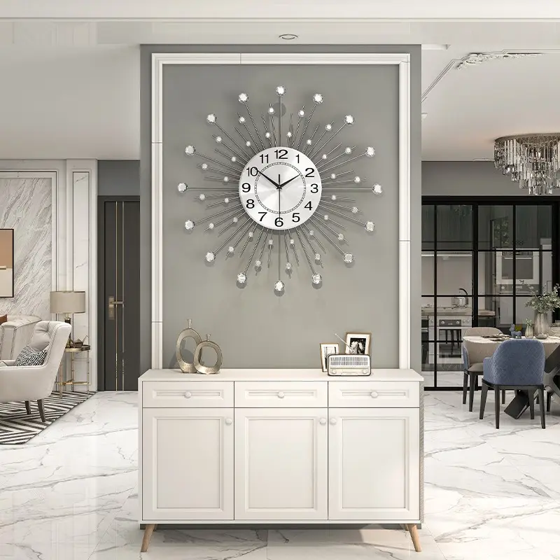 living room dining room decoration metal large size wall clock ball wall watch clock