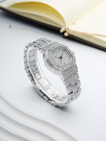 Montre de luxe RICECGO style Hip Hop, entièrement sertie de moissanite, montres en moissanite en gros, montres pour femmes avec strass