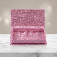 Emballage de cils en carton recyclable personnalisé de luxe avec couvercle magnétique gaufré, boîte cadeau cosmétique rose premium pour cils