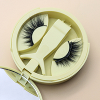 Nouvelle mise à niveau quantique cils magnétiques pleine bande cils de vison fibre végétale cils naturels vendeur personnaliser l'emballage sans colle