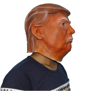 Masque intégral réaliste en latex de célébrité, cheveux bruns, texture faciale réaliste, thème drôle et amusant, pour Halloween, cosplay, fête costumée - Product Image 1