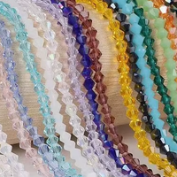 Perles Bicones en Verre et Cristal de 4 mm en Gros, Couleur AB, Perles Bicones Facettées en Verre pour la Fabrication de Bijoux