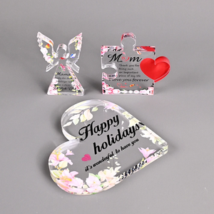 Cadeaux personnalisés en acrylique transparent, puzzles en forme de cœur, ornements en acrylique, cadeaux commémoratifs transparents, artisanat en acrylique, cadeaux - Product Image 2