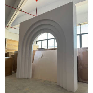 웨딩 장식 용품 파티 3D 아치 화이트 무대 흰색 배경 벽 스탠드 - Product Image 6