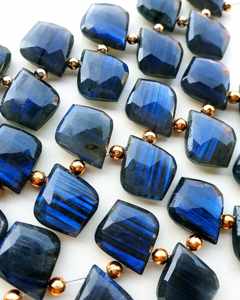 Pierre précieuse de labradorite de feu bleu naturel perles de briolette à facettes forme de losange 5 paires assorties 10 pièces feu unique en gros - Product Image 3