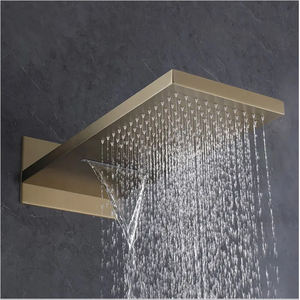 Sistema <span class=keywords><strong>de</strong></span> Grifería <span class=keywords><strong>de</strong></span> <span class=keywords><strong>Ducha</strong></span> <span class=keywords><strong>de</strong></span> Lluvia Moderno Cromado Empotrado en la Pared para Uso Exterior y en Villas, Construcción <span class=keywords><strong>de</strong></span> Latón con 3 Manijas - Product Image 4