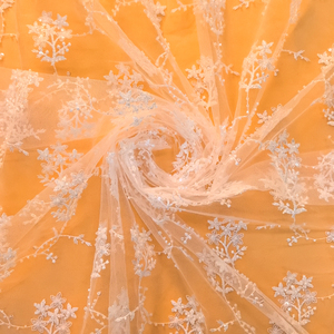 New nhỏ Hoa Vòng Bead Ống sequin <span class=keywords><strong>Net</strong></span> Vải Thêu Ren cho tấm màn che và mũ nón - Product Image 5