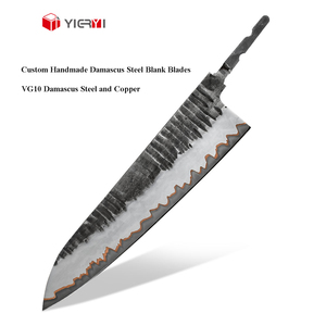 Bán Buôn Tùy Chỉnh Handmade Damascus Thép Trống Lưỡi DIY Tay Giả Mạo Nhật Bản Đầu Bếp Lưỡi Dao Mà Không Cần Xử Lý - Product Image 2