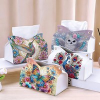 Kit de boîte à mouchoirs DIY 5D Diamond Painting, boîte à serviettes en cuir PVC avec strass en cristal, haute esthétique, pour la décoration de la maison et du bureau