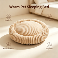 Coussin pour animaux de compagnie en velours côtelé côtelé, forme carrée, avec housse amovible, doux, apaisant, lavable, antidérapant, pour petits et moyens chiens et chats, pour la maison et l'intérieur