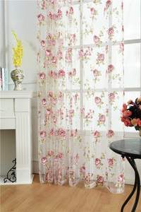 Ensemble de rideaux en voile transparent floral rose élégant <span class=keywords><strong>pour</strong></span> salon chambre <span class=keywords><strong>porte</strong></span> en verre 54x84 pouces 2 panneaux - Product Image 5