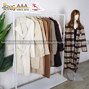 Manteau long d'occasion KingAAA, automne-hiver, double boutonnage, coupe ajustée, en polaire d'alpaga, pardessus en laine double face, vêtements d'occasion - Product Image 3