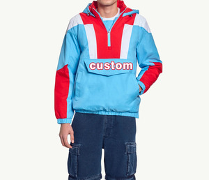 Custom Running Color Blocking Retro Nylon Anorak Windbreaker Windrunner 80s 90s <strong>Patchwork</strong> Varsity Puffer Basketball <strong>Jackets</strong> - Product Image 4