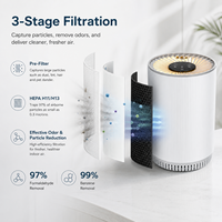 Purificateur d'air de bureau avec filtre HEPA, purificateur domestique, alimentation électrique, matériau plastique, prise EU/US, certifié EMC, portable