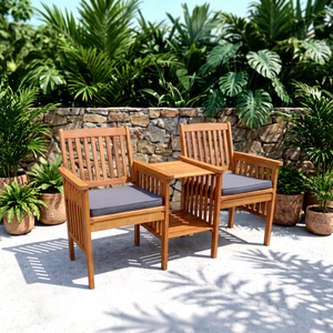 Contemporary Solid Pine Wood Chaise Lounge <b>Bench</b> <b>Outdoor</b> Water-Resistant <b>Cushions</b> Bedroom Courtyard Farmhouse Park Villa-Jack - Product Image 1