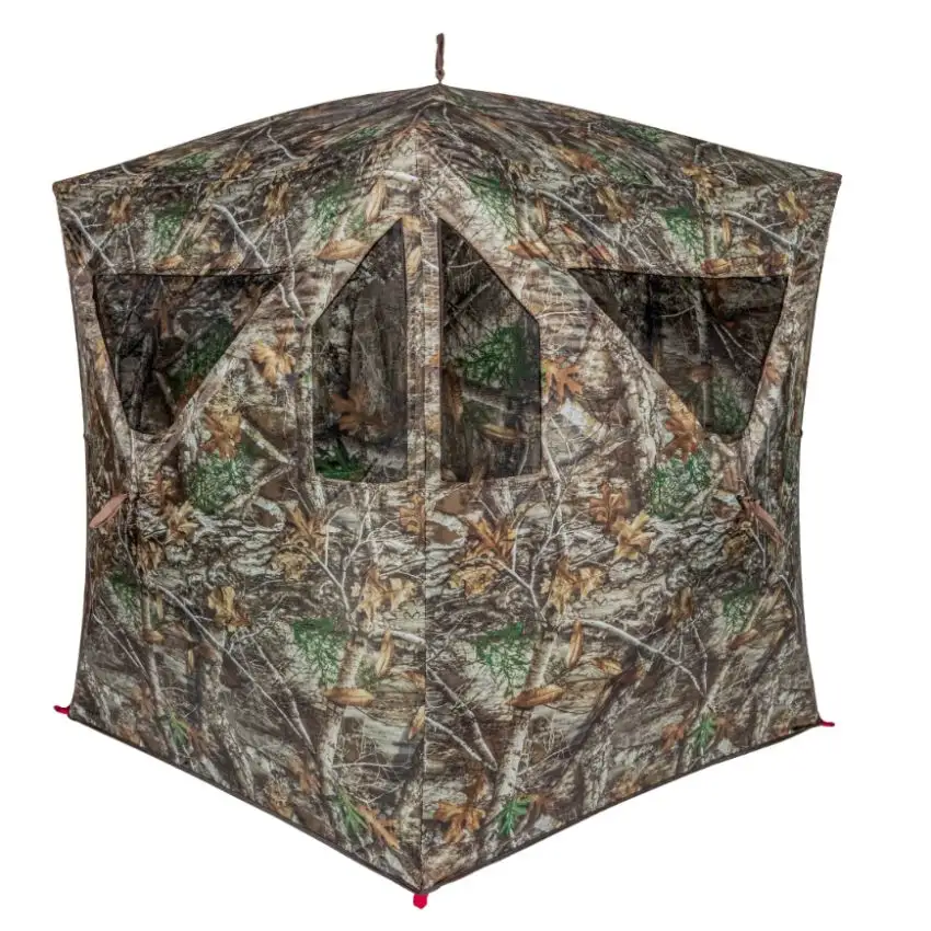 Tenda de caça grande camuflagem 270 graus ver através pop up terra caça cego para veados Turquia pato caça para venda