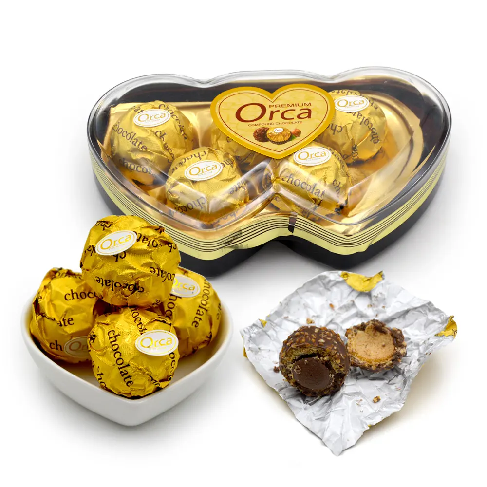 OEM dark milk compound chocolate golden chocolate ball