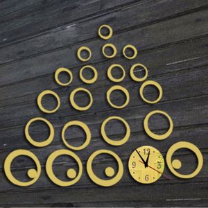 Wall Clock DIY Mirror Wall Sticker Circle Ring 3D Acrylic Mute Quartz Watches for Home Living Room Bedroom Decor - Product Image 5