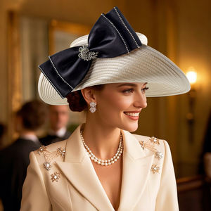Chapeau de Kentucky Derby de Luxe Spectaculaire, Élégant Chapeau d'Église Hawaïen Luxueux pour Femmes, Fête et Décoration de Vacances - Product Image 1