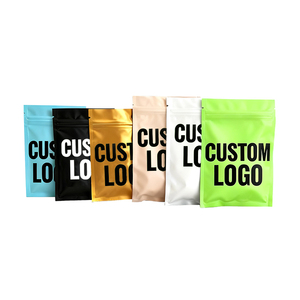 Custom Logo Different Colors Clear Metallic <strong>Zip</strong> <strong>Lock</strong> Resealable Foil <strong>Pouches</strong> Food Packaging Flat Bags for Small Businesses - Product Image 1