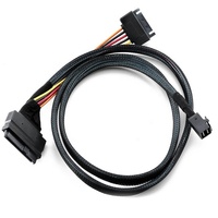 Cable SSD de 2 a 2 pulgadas con alimentación SATA U.2 NVMe PCIe SFF8643 a SFF8639 Cable MiniSAS HD de 0,6 M