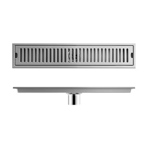 Drain de sol linéaire en acier inoxydable 304 au design moderne personnalisé, certification WaterMark pour les hôtels, utilisation en salle de bain - Product Image 2