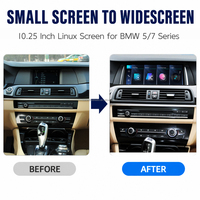 Écran tactile 10,25 pouces Plug and Play pour BMW Série 5 Série 7 F10 F01 CIC NBT Système Linux CarPlay sans fil Android Auto