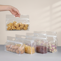 Sacs d'emballage alimentaire en plastique transparent de qualité alimentaire avec fermeture éclair pour bonbons, céréales, thé, noix, fruits secs, PET