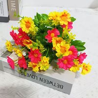 Aierflorist Bunga Artificial Rangkaian Daisy 28 Tangkai Bunga Plastik Lembut untuk Lanskap Luar Ruangan Krisan Liar Kecil