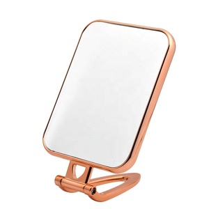 Bạc Dài Tay Cầm Vuông Lớn Gấp Phóng Đại Đôi Mặt <span class=keywords><strong>Matel</strong></span> Trang Điểm Gương Bỏ Túi - Product Image 2