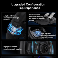 Volante de Carreras PXN V900 GEN2 con Ángulo de Giro de 900 Grados, Comunicación de Audio, Agarre Antideslizante para Juegos, Compatible con PC, PS3, PS4, XBOX One