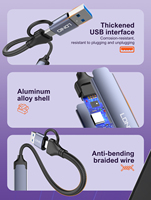 Hub USB LDNIO DS-64C 4 en 1 USB 3.0 5 Gbps Type C 2.0 et 3 ports USB 2.0, adaptateur connecteur USB et Type C 2 en 1 pour ordinateur portable PC