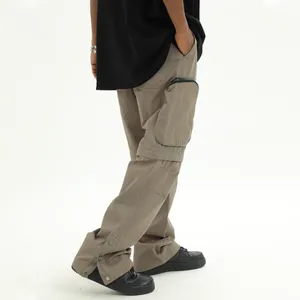 Pantalones de lino de trabajo al aire libre para hombre Pantalones de chándal de algodón Joggers deportivos Pantalones cargo personalizados para hombre