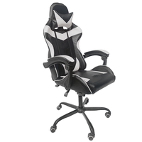 WS8043PL Chaise de jeu avec coussin à ressort ensaché, chaise d'ordinateur ergonomique à dossier haut, chaise de jeu inclinable en cuir Pu 350LBS