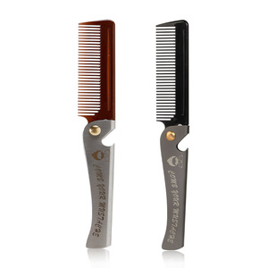 Pettine da uomo <span class=keywords><strong>a</strong></span> <span class=keywords><strong>denti</strong></span> rotondi in acciaio inossidabile pettine antistatico per baffi da taschino con pettine <span class=keywords><strong>a</strong></span> <span class=keywords><strong>denti</strong></span> <span class=keywords><strong>larghi</strong></span> - Product Image 5