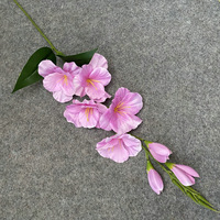 Bunga Gladiolus sutra buatan, satu batang bunga anggrek dekorasi pernikahan rumah tunggal Korea Violet Larkspur