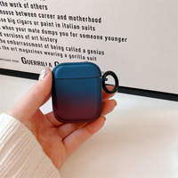 Pour Airpods 1 2 3 Pro Coque souple givrée antichoc avec porte-clés dégradé de couleur TPU étui de protection pour écouteurs