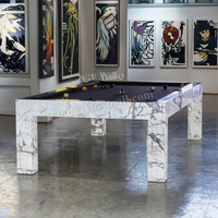 Table de billard moderne de luxe en bois massif de 6 pieds et 9 pieds avec poche en cuir fantaisie et coussin en ardoise Design à neuf boules en marbre
