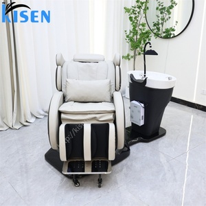 เก้าอี้สระผมไฟฟ้าแบบปรับเอนได้สำหรับร้านทำผม KISEN Wholesale Salon Furniture Barber พร้อมอ่างสระผมสำหรับช่างทำผม - Product Image 3