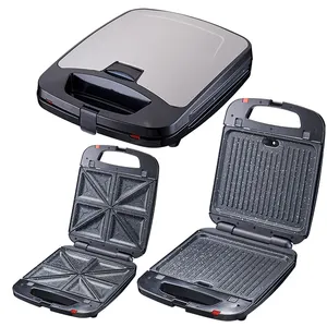 New Hot 7 6 5 4 3 2 in 1 Electric Detachable 4 slice ceramics with white dots stainless steel sandwich grill waffle maker